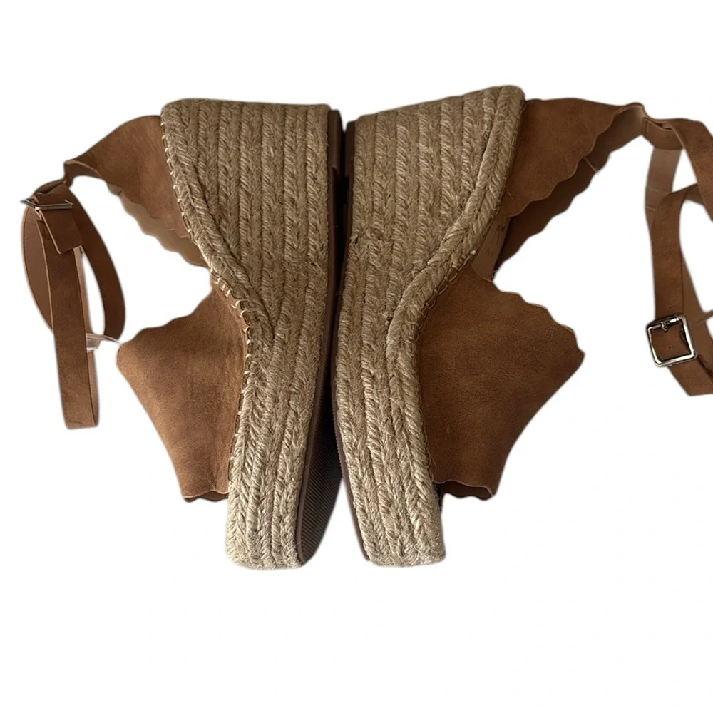 CCOCCI Jade Espradille Wedge Sandal, Faux suede, size 10
